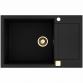 Lavabo Saturn 790 kkkenvask i komposit m/aflbsbakke - Sort/messing