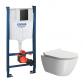 GSI Pura mat hvid 50 toiletpakke inkl. sde m. softclose, cisterne og mat sort betjening