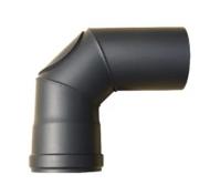 Røgrør bøjning ø80mm - 2x45 grader med klap
