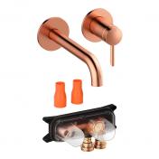 Damixa Iris komplet hndvaskarmatur til indbygning - Brstet kobber