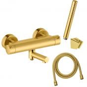 Damixa Iris komplet badekararmatur - Brstet messing