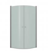 Dansani Match rundt brusehjørne - 90 x 90 x Isglas/mat krom