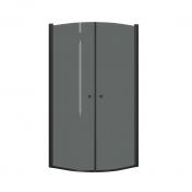 Dansani Match E+E brusehjørne - 90x90 cm - Tonet glas/mat sort