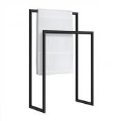 Smedbo Outline dobbelt hndkldeholder til gulv - Mat sort