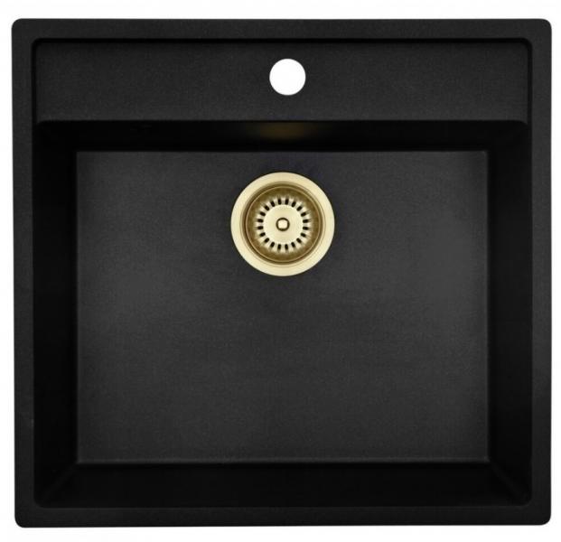 Lavabo Jupiter 60 kompositvask - Antracit-sort/messing Lavabo Jupiter 60 kompositvask - Antracit-sort/messing