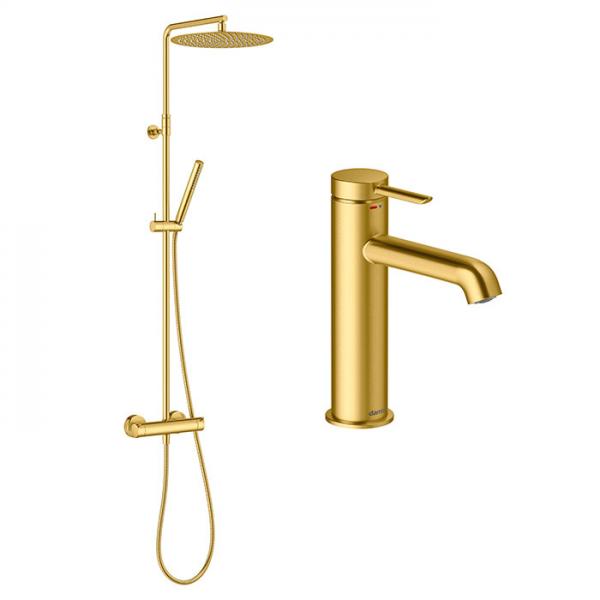 Damixa Iris komplet pakke til badeværelse - Børstet messing