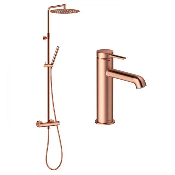 Damixa Iris komplet pakke til badeværelse - Børstet kobber Damixa Iris komplet pakke til badeværelse - Børstet kobber