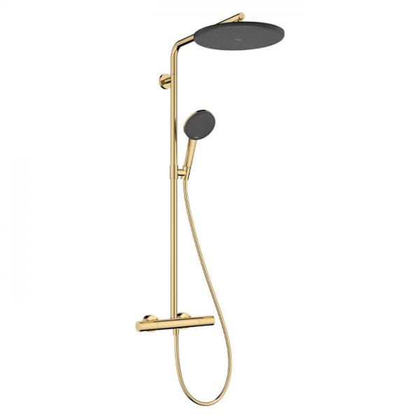 hansgrohe Raindance Alive S Puro Showerpipe 300 1jet m/EcoSmart og termostat - Poleret guld-optik