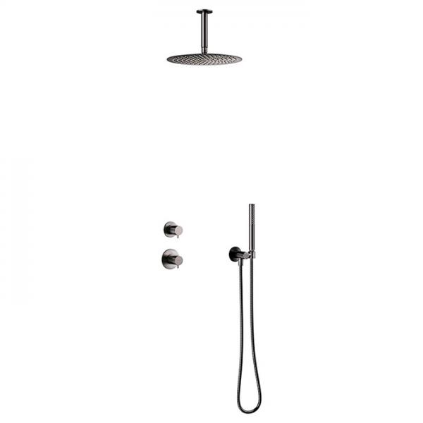 Damixa Iris DS 2 brusesystem til indbygning - Loft - Børstet grafitgrå