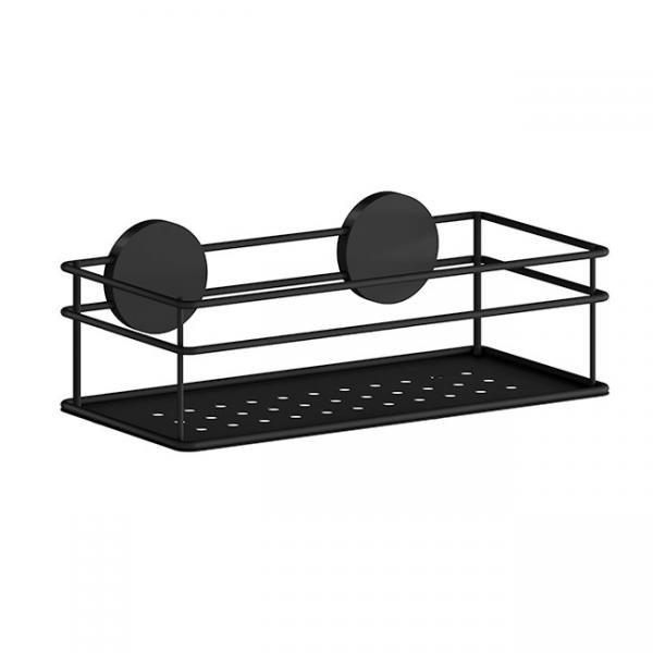 Beslagsboden enkel brusekurv, selvklæbende - Mat sort