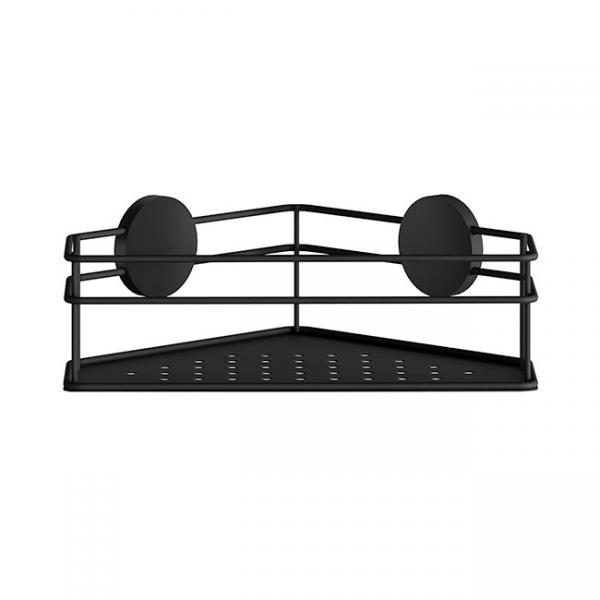 Beslagsboden brusekurv til hjørne, selvklæbende - Mat sort