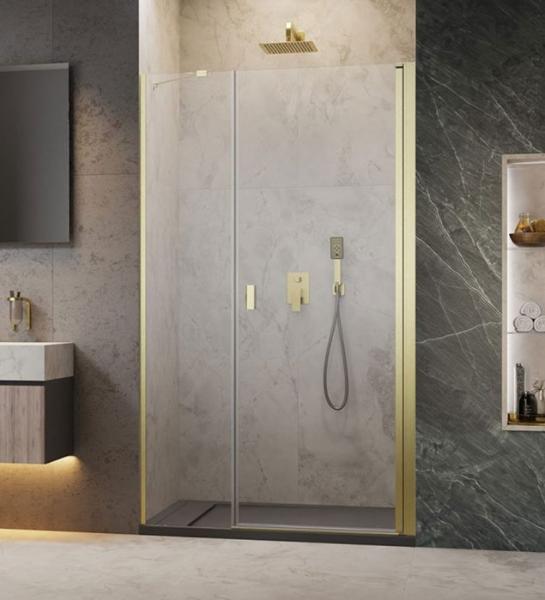 Str&oslash;mberg Noma 45 svingd&oslash;r m/sidepanel 1000mm - H&oslash;jre - B&oslash;rstet messing