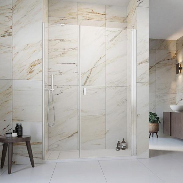 Str&oslash;mberg Noma 45 svingd&oslash;r m/sidepanel 1000mm - H&oslash;jre - Krom