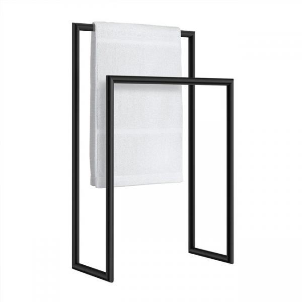 Smedbo Outline dobbelt håndklædeholder til gulv - Mat sort Smedbo Outline dobbelt håndklædeholder til gulv - Mat sort