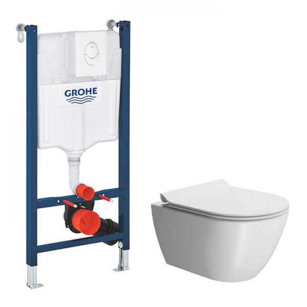 GSI Pura mat hvid 50 toiletpakke inkl. sæde m. softclose, cisterne og hvid betjening