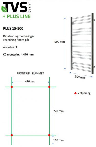 TVS Plus 15 håndklædetørrer - 50x99 cm - Børstet messing/Guld