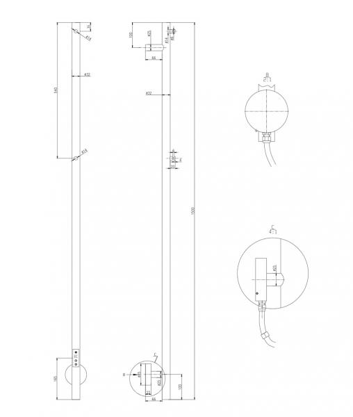 TVS Plus 1 håndklædetørrer m/WiFi - 1500 x 85 - Børstet guld/messing