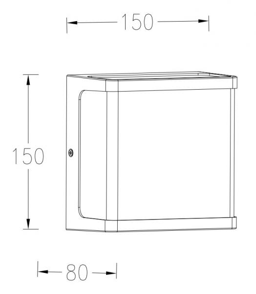 Lutex Architectural Doblo udendørslampe til væg - 15 x 15 x 8 - 4000K