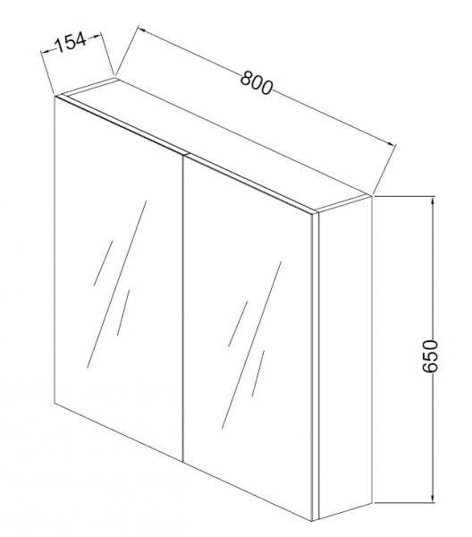 Nortiq Brazil 80 spejlskab - Halifax eg