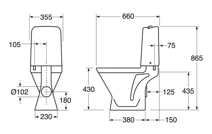 Gustavsberg Nordic3 3510 toilet m/p-lås