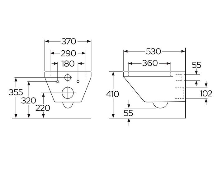 Gustavsberg Graphic væghængt toilet m/sæde og Hygienic Twist