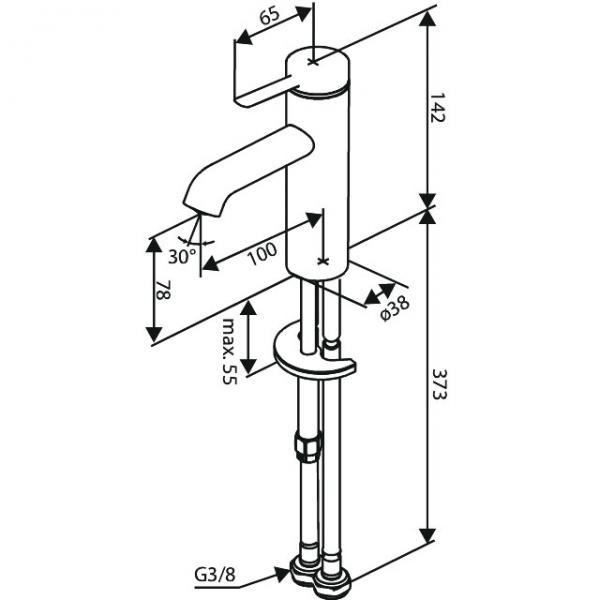 Damixa Iris S håndvaskarmatur u/bundventil m/koldstart - Børstet bronze Damixa Iris S håndvaskarmatur u/bundventil m/koldstart - Børstet bronze