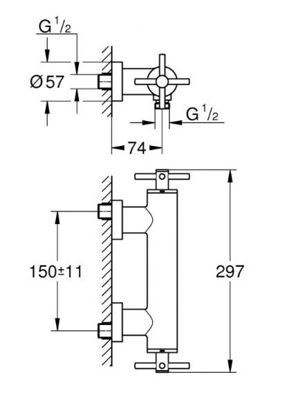 Grohe Atrio brusetermostat - Børstet hard graphite