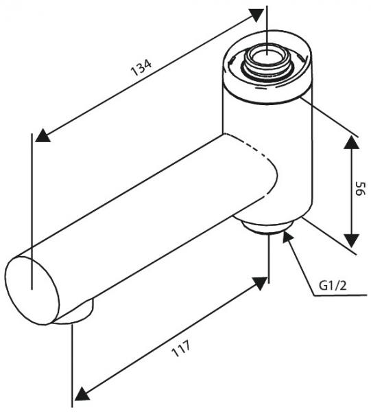 Damixa Iris svingtud til termostat m/omskifter - Børstet messing Damixa Iris svingtud til termostat m/omskifter - Børstet messing