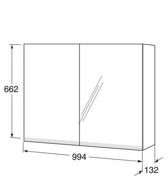 Gustavsberg spejlskab Artic 100 - Askegrå