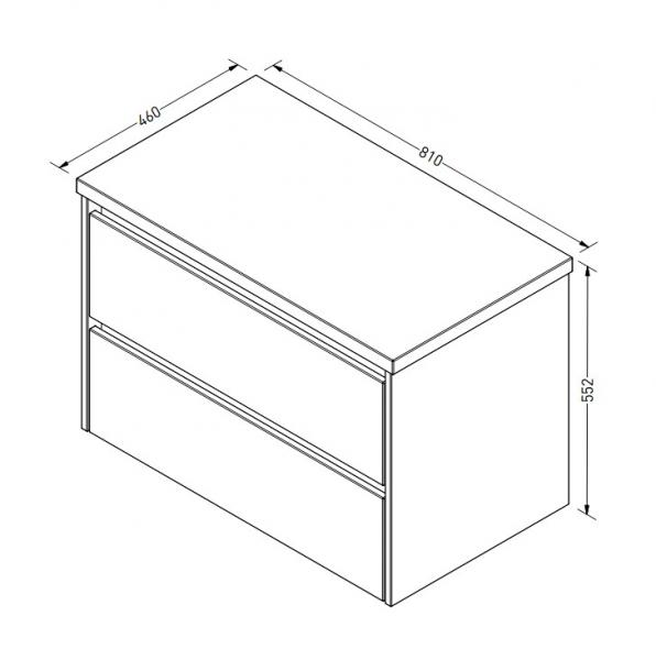 Sanibell Proline 81 underskab m/bordplade og skuffer - Sort eg