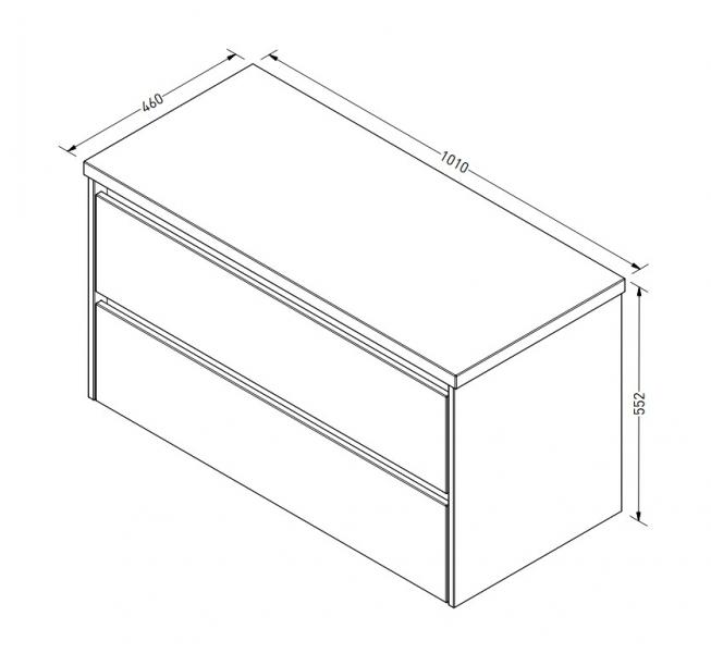 Sanibell Proline 101 underskab m/bordplade og skuffer - Cabana eg