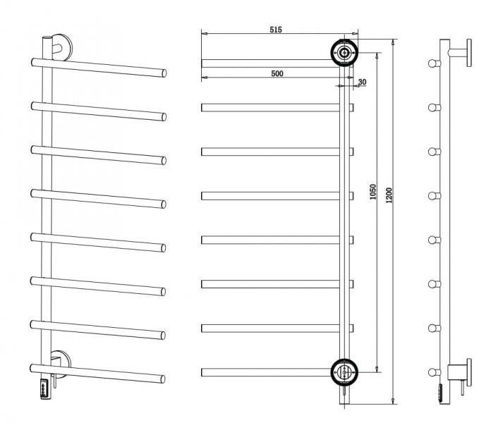 Cassøe Lazio håndklædetørrer til el - Børstet stål Cassøe Lazio håndklædetørrer til el - Børstet stål