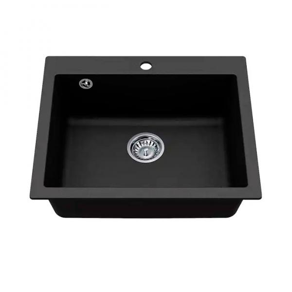 Lavabo Studio 60 k&oslash;kkenvask i komposit - Sort/krom