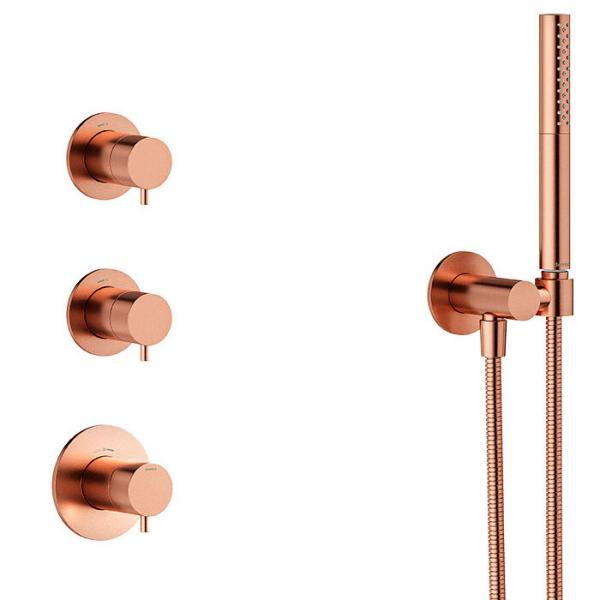 Damixa Iris XS 2 brusesystem til indbygning - Loft - Børstet kobber Damixa Iris XS 2 brusesystem til indbygning - Loft - Børstet kobber