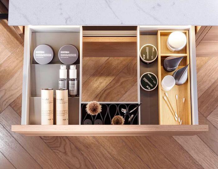 Dansani Luna 121 møbelsæt m/dobbelt Kantate vask, høj skuffe og indretning - Grå mat Dansani Luna 121 møbelsæt m/dobbelt Kantate vask, høj skuffe og indretning - Grå mat