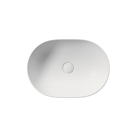 GSI Pura 50 oval fritstående bowlevask - Uden hanehul - Mat hvid