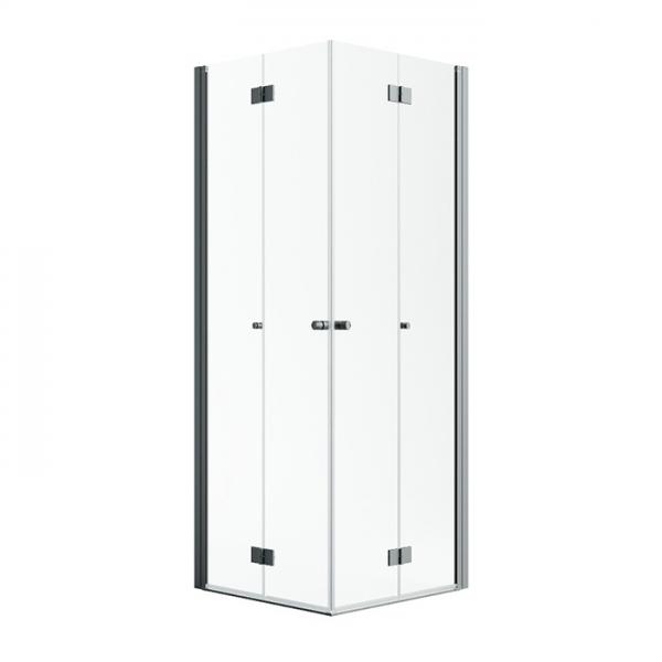 Str&oslash;mberg Noma 110 bruseniche m/folded&oslash;r - 80x80 cm - Klar glas/b&oslash;rstet gunmetal