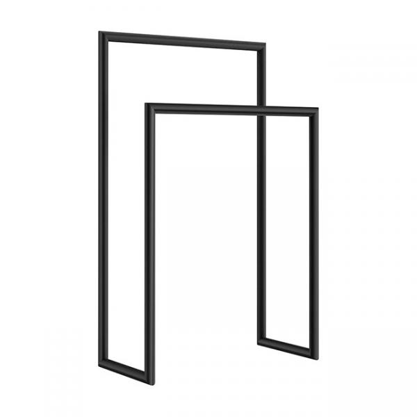 Smedbo Outline dobbelt håndklædeholder til gulv - Mat sort Smedbo Outline dobbelt håndklædeholder til gulv - Mat sort