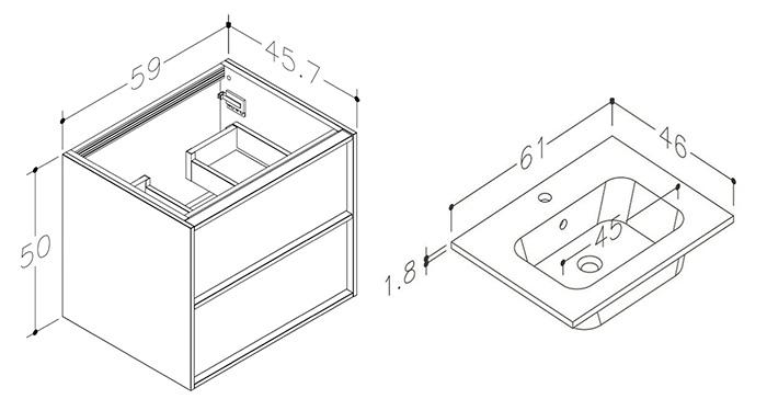 Strømberg Skara 60 møbelsæt - Mørk eg