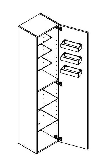 Dansani Luna Urban h&oslash;jskab 40 - Venstreh&aelig;ngslet - Brun eg